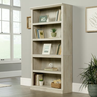 Sauder 5-Shelf Bookcase, Chalked Chestnut Finish