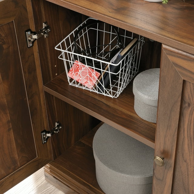 Sauder 5Shelf Bookcase with 2 Doors, Grand Walnut Finish