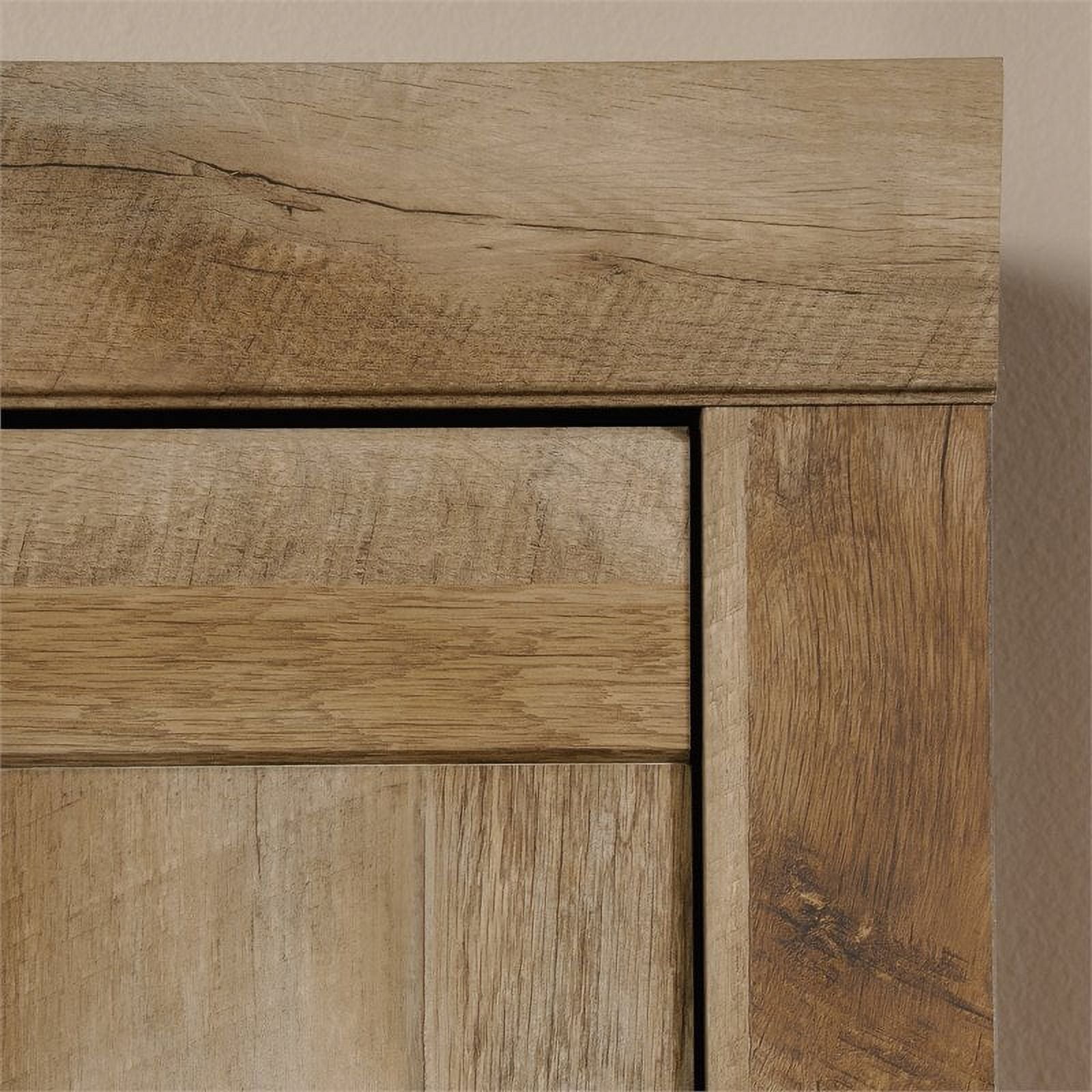Craftsman Oak Tall Freestanding Storage Cabinet with Adjustable Shelves