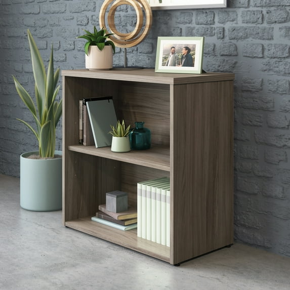 Sauder Affirm Engineered Wood 2-Shelf Bookcase in Hudson Elm/Brown