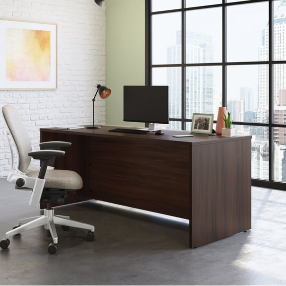Sauder Affirm Engineered Wood 72" x 30" Computer Desk Shell in Noble Elm/Brown