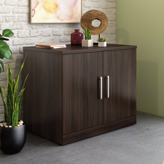 Sauder Affirm Engineered Wood Storage Cabinet with Doors in Noble Elm/Brown