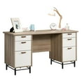 thumbnail image 1 of Sauder Anda Norr Engineered Wood Executive Desk in Sky Oak and White, 1 of 17