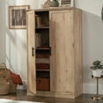 thumbnail image 1 of Sauder Aspen Post 2-Door Storage Cabinet, Prime Oak Finish, 1 of 11