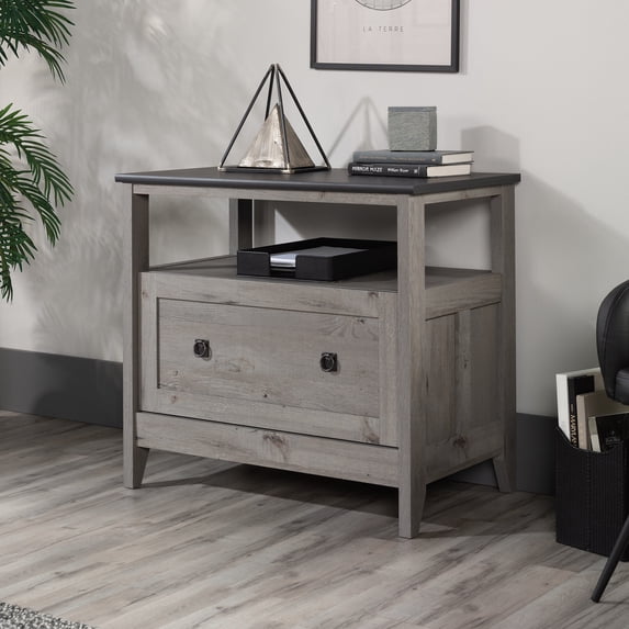 Sauder August Hill Open Shelf Lateral File Cabinet, Mystic Oak Finish