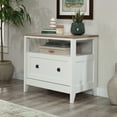 thumbnail image 1 of Sauder August Hill Open Shelf Lateral File Cabinet, Finish, Each, Soft White, 1 of 15