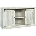 thumbnail image 1 of Sauder Barrister Lane Sliding Door Entertainment Credenza TV Stand for TVs up to 60", White Plank Finish, 1 of 24