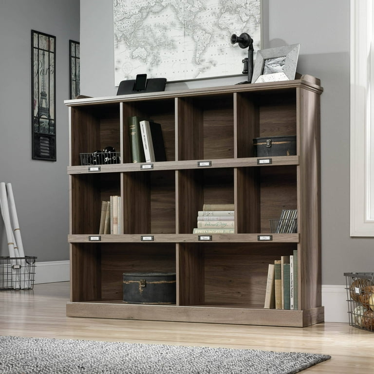Sauder Barrister Lane Storage Bookcase with ID Label Tags Salt Oak Finish