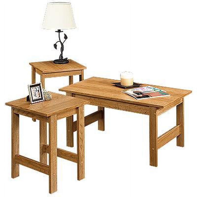 Sauder Beginnings 3 Piece Table Set Highland Oak Finish Walmart