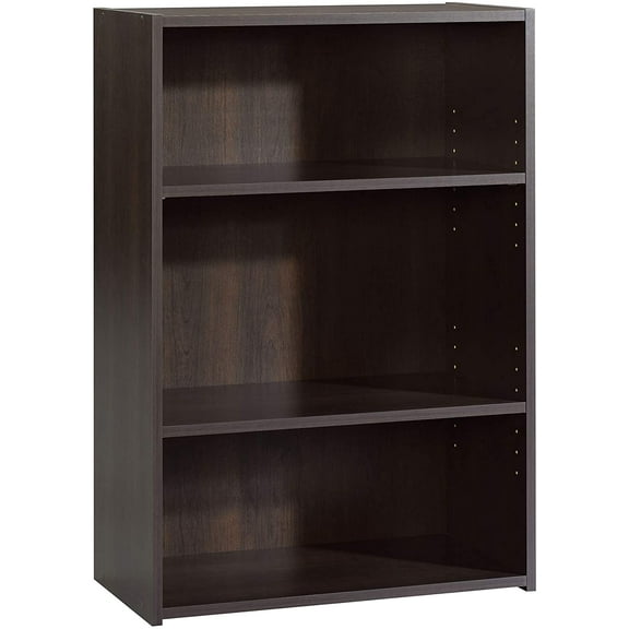 Sauder Beginnings 3-Shelf Bookcase, Bookshelf with Adjustable Storage Shelves, in Brook Cherry finish