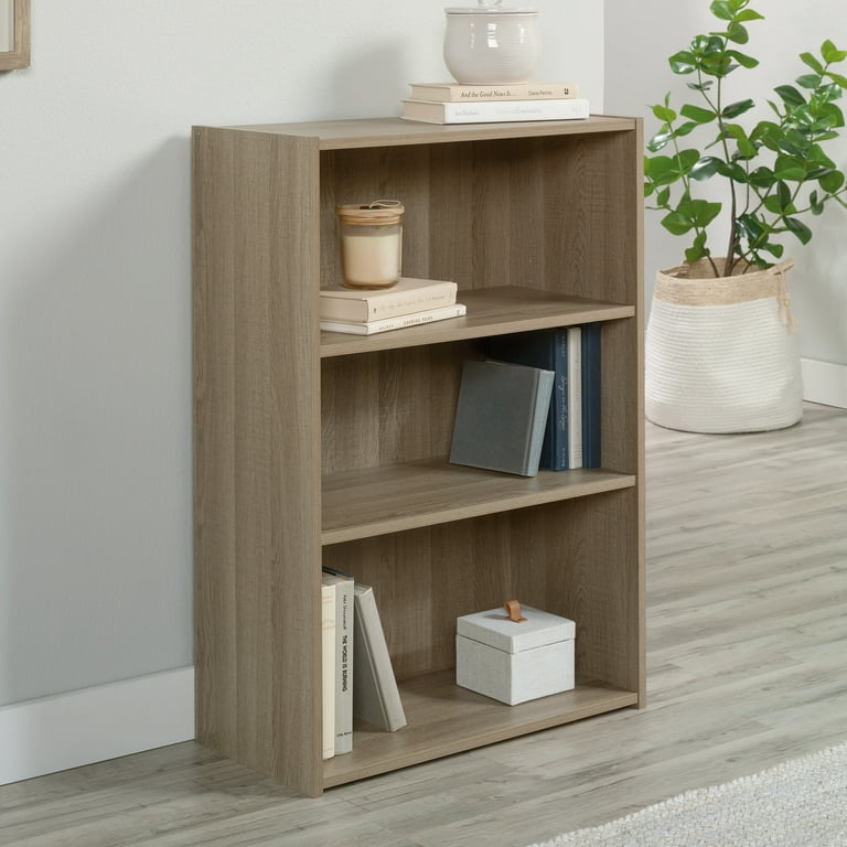 3 shelf oak bookcase discount