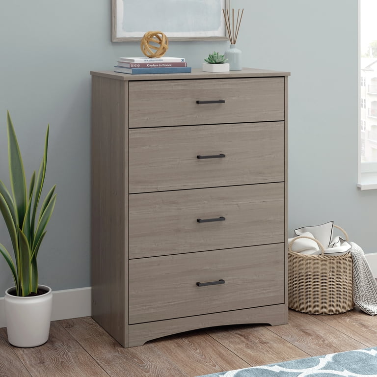 walmart silver dresser Sauder Beginnings 4-Drawer Dresser, Silver Sycamore Finish