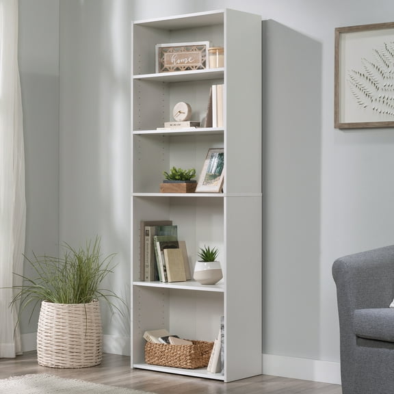 Sauder Beginnings 5-Shelf Bookcase, Soft White Finish