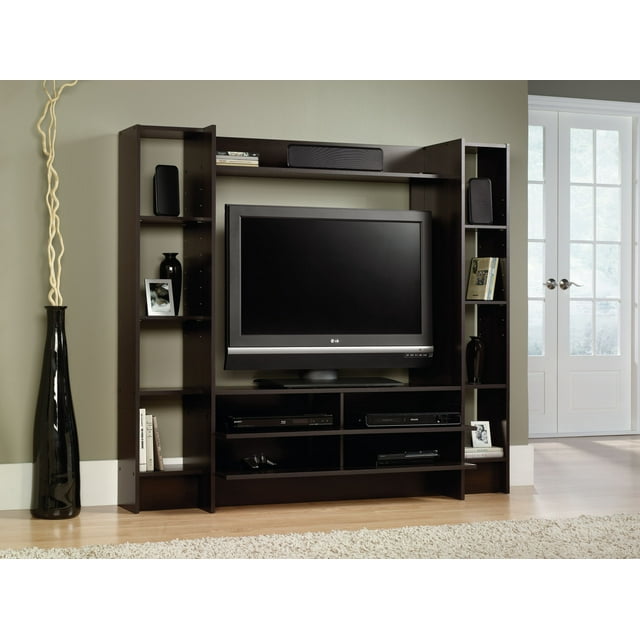 Sauder Beginnings Entertainment Wall System for TVs up to 42", Cinnamon Cherry Finish
