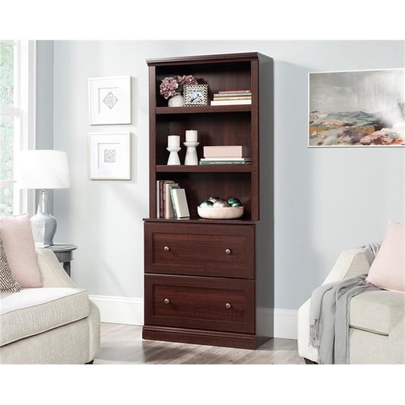 Sauder Miscellaneous Storage Engineered Wood Library in Select Cherry