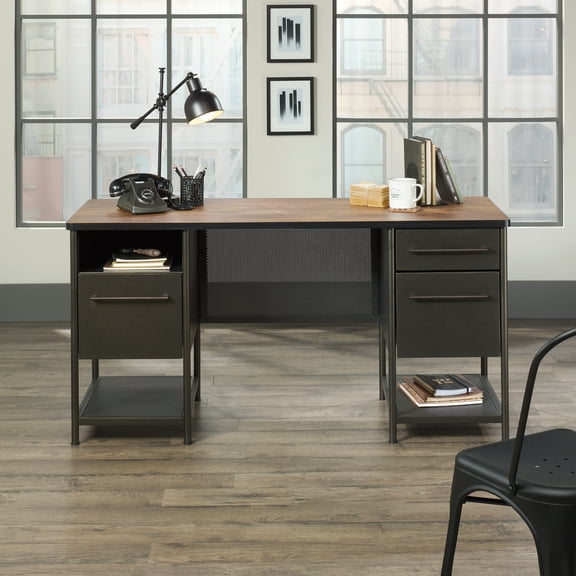 Sauder Boulevard Cafe Executive Desk, Black Finish