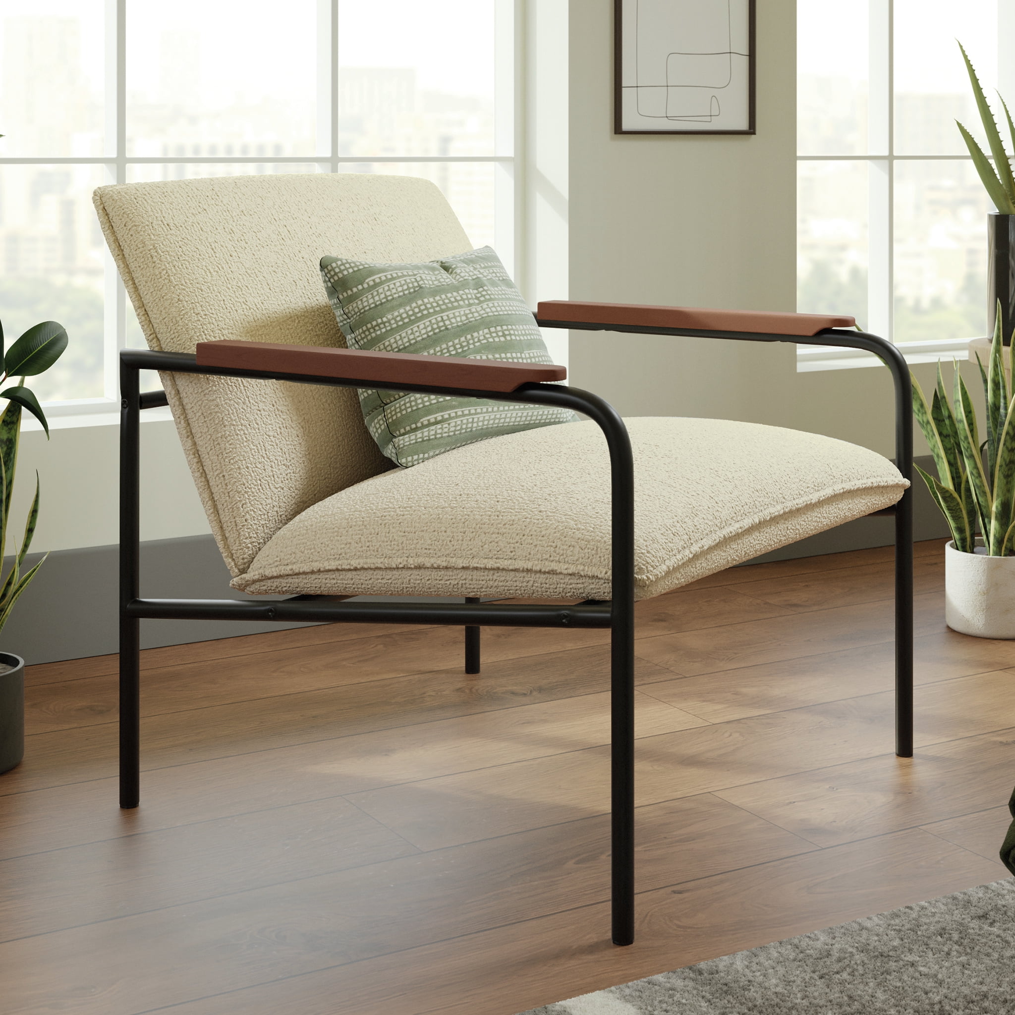 Sauder Boulevard Cafe Modern Lounge Chair, Ivory Finish - Walmart.com