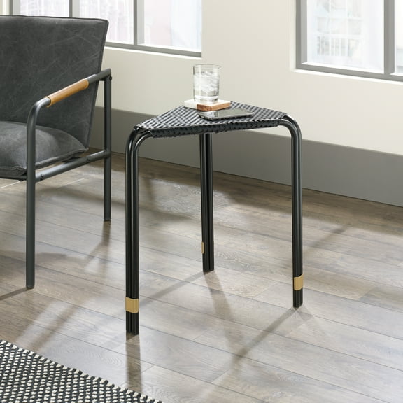 Sauder Boulevard Cafe Triangular Side Table, Black Finish