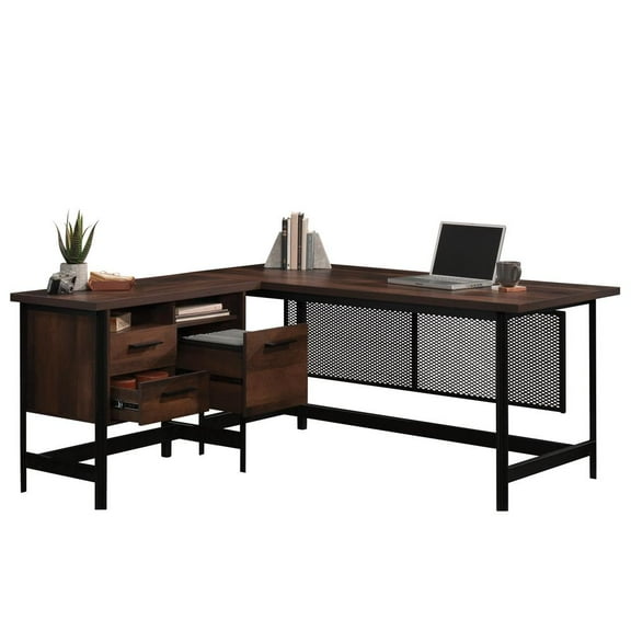 Sauder Briarbrook Transitional L-Desk, Barrel Oak Finish