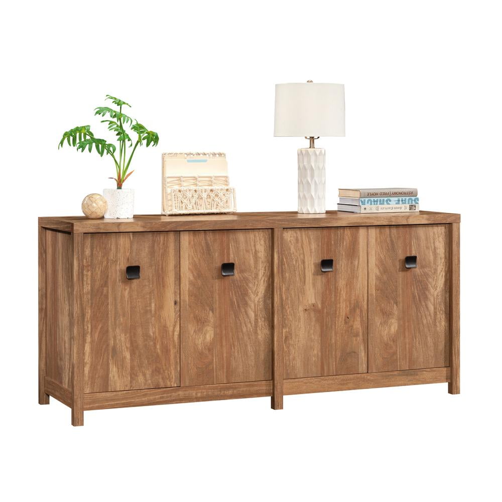 Sindoori Mango Brown Wood Office Credenza with Filing Cabinet