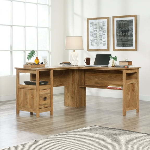 Sauder Cannery Bridge L Shaped Desk, Sindoori Mango Finish