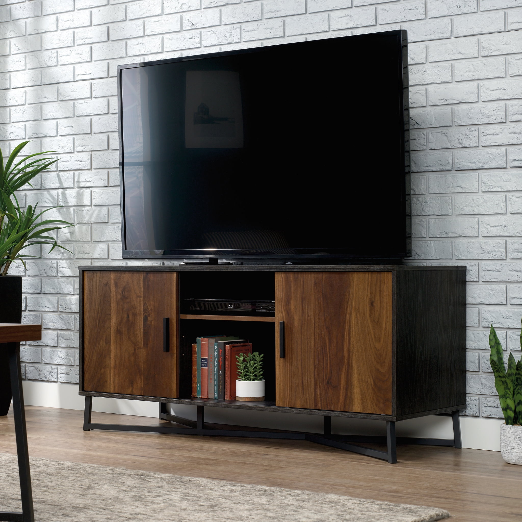 Canton Lane 60" Industrial Brew Oak TV Stand with Sliding Door