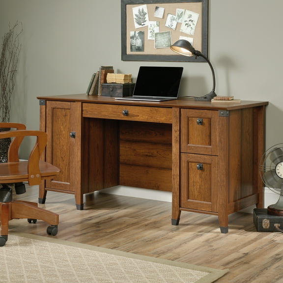 Sauder Carson Forge Computer Desk, Washington Cherry Finish