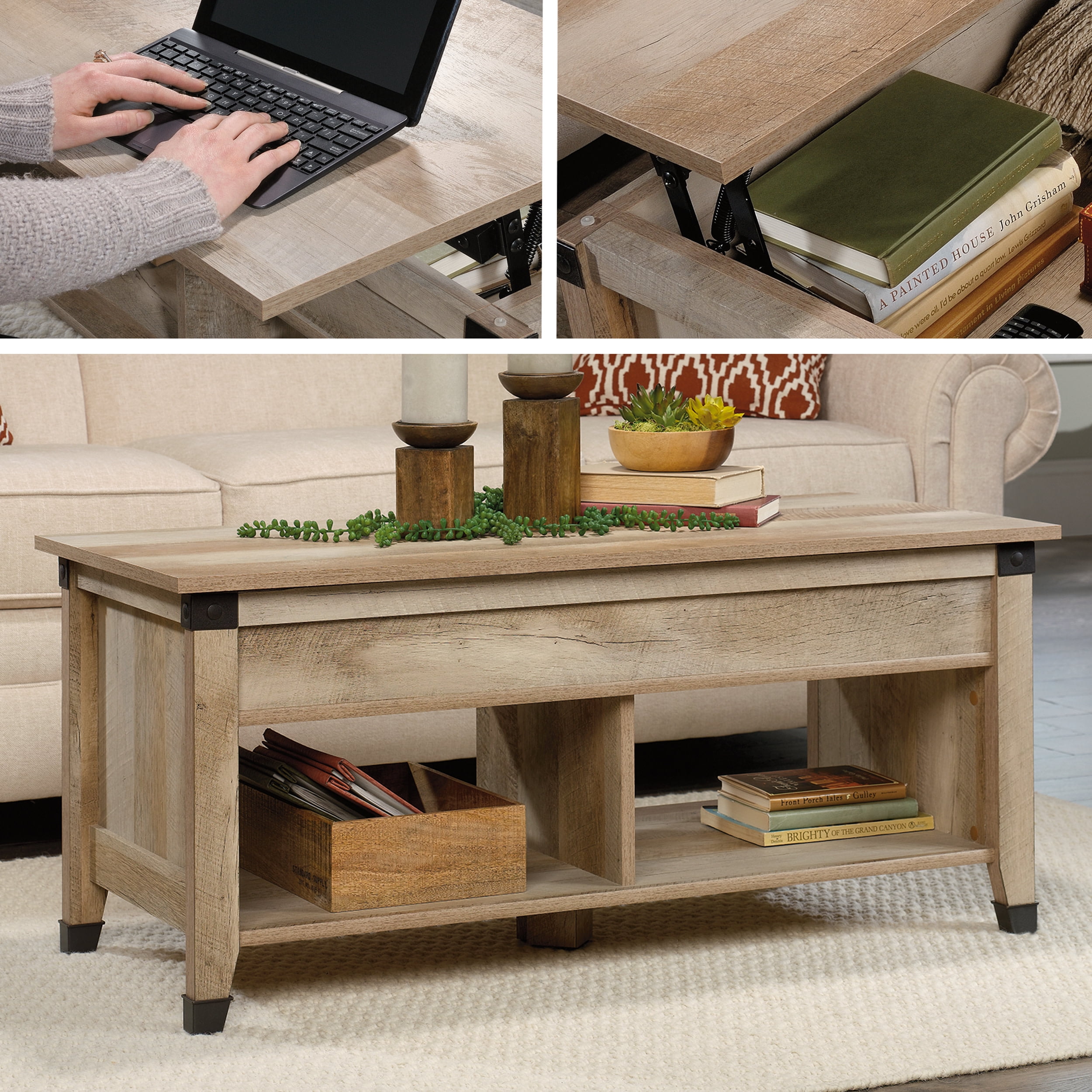 Sauder Carson Forge Lift Top Coffee Table with Storage Sauder Carson Forge Lift Top Coffee Table with Storage