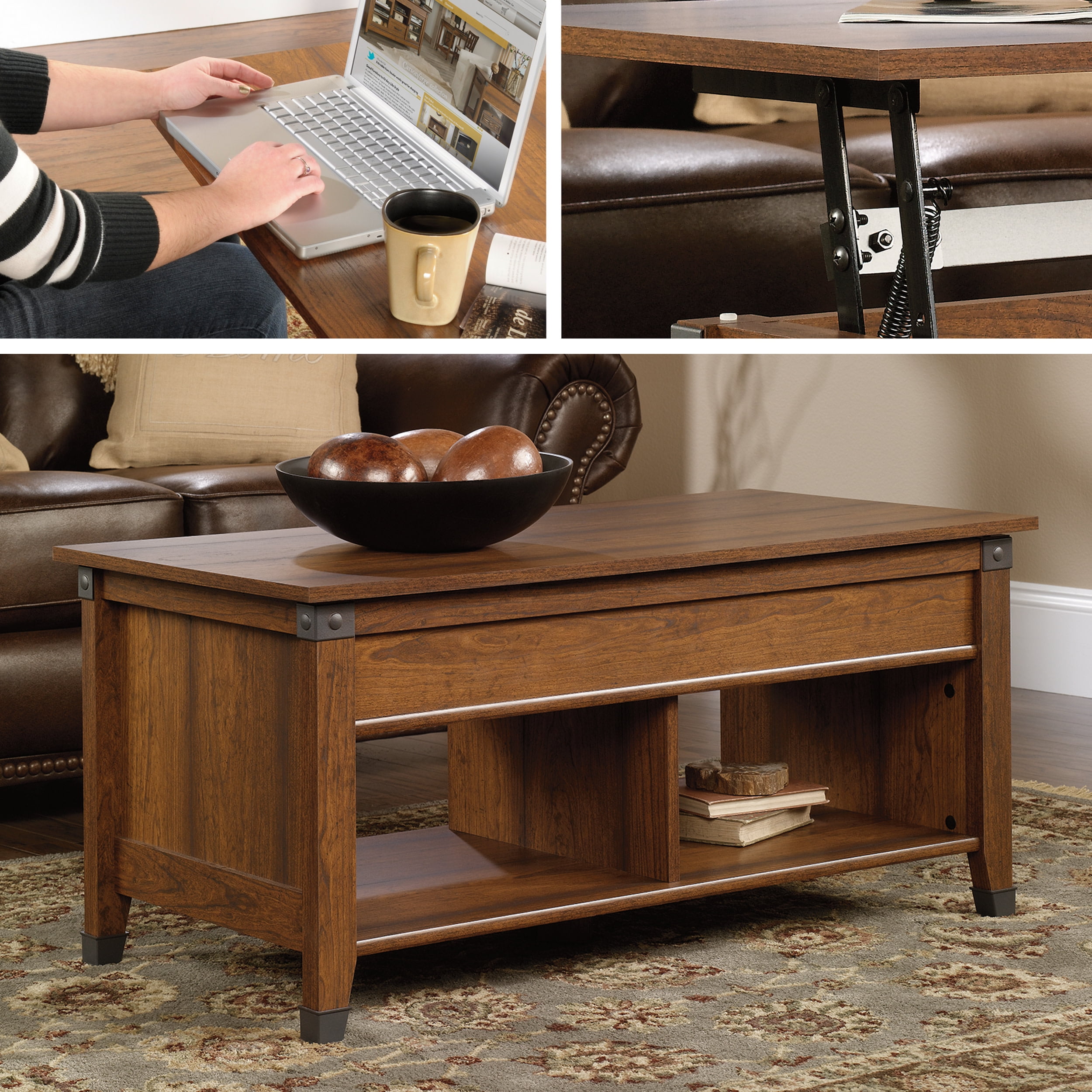 Sauder Carson Forge Lift-Top Coffee Table, Washington Cherry Sauder Carson Forge Lift-Top Coffee Table, Washington Cherry