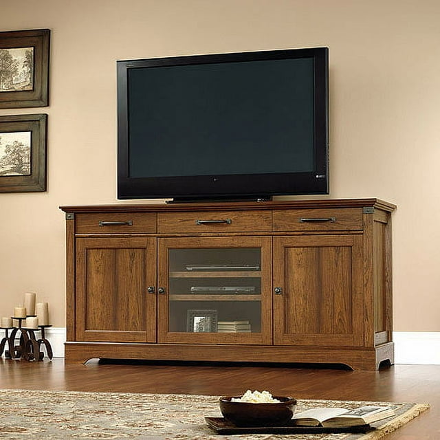 Sauder Carson Forge TV Stand for TVs up to 70, Washington Cherry