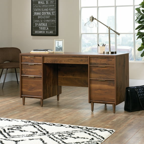 Sauder Clifford Place Executive Desk, Grand Walnut Finish