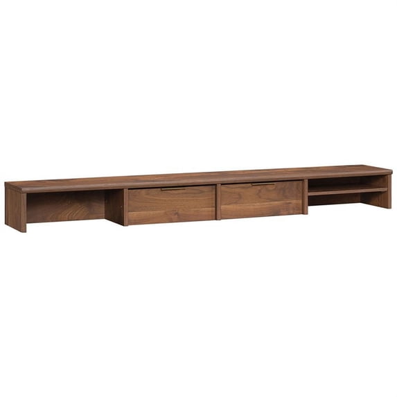 Sauder Clifford Place 59" Wide Add-on Wood Cubbyhole Organizer, Grand Walnut Finish