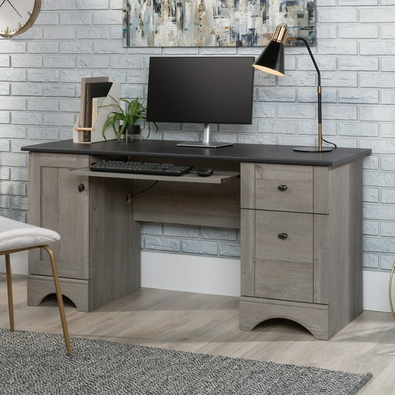 Sauder Computer Desk with Drawers, Mystic Oak Finish