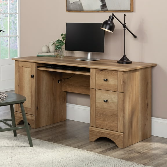 Sauder Computer Desk with Drawers, Timber Oak Finish
