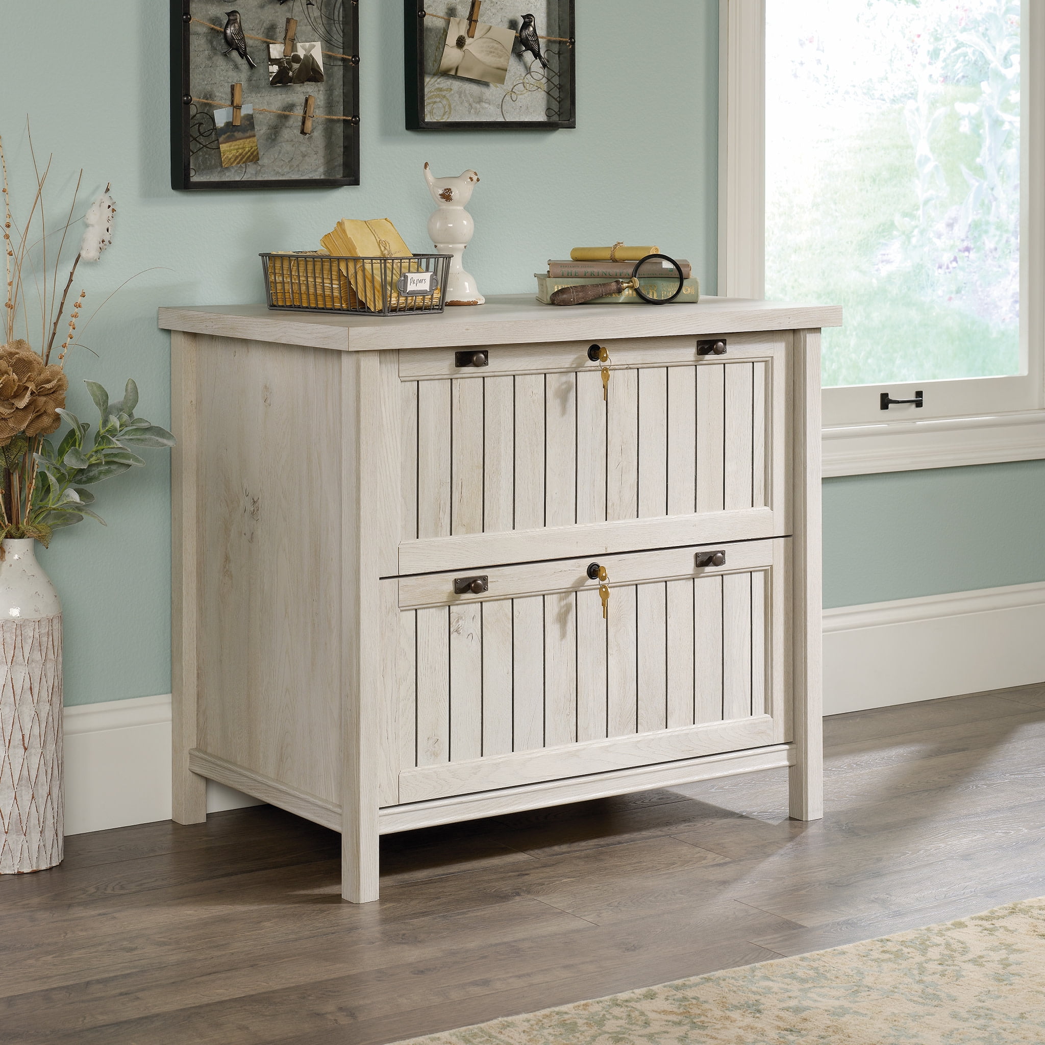 Sauder Costa 2-Drawer Lateral File Cabinet, Chalked Chestnut Finish