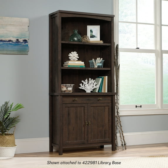 Sauder Costa 2 Shelf Bookcase Hutch, Coffee Oak Finish