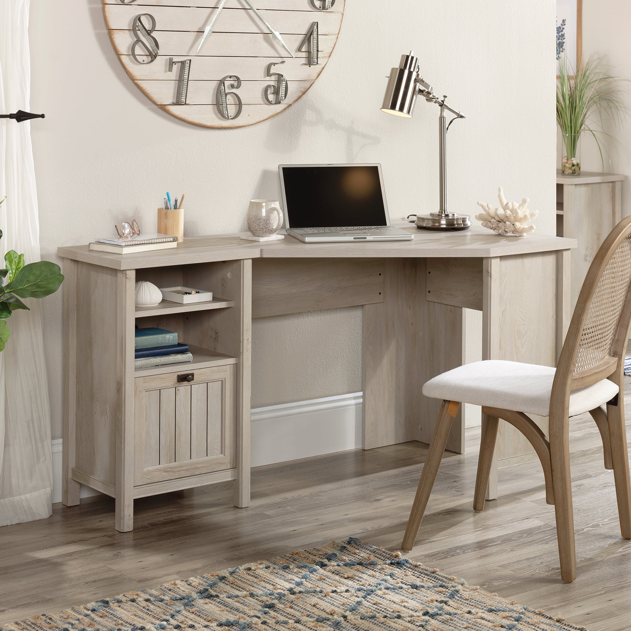 Sauder Costa Corner Computer Desk Chalked Chestnut Finish