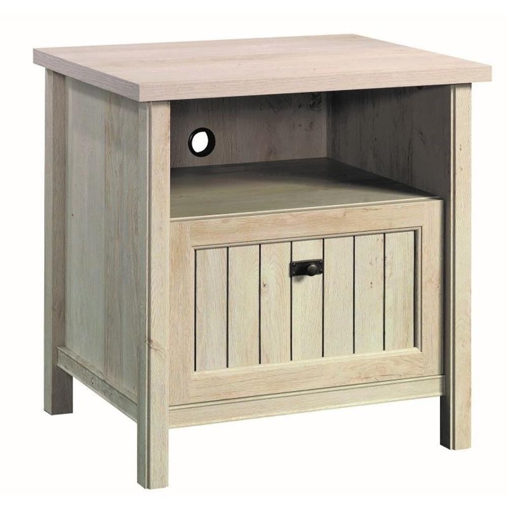 Chalked Chestnut Engineered Wood Nightstand with Cubbyhole Storage
