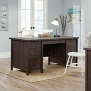 Sauder Costa Executive Desk, Coffee Oak Finish