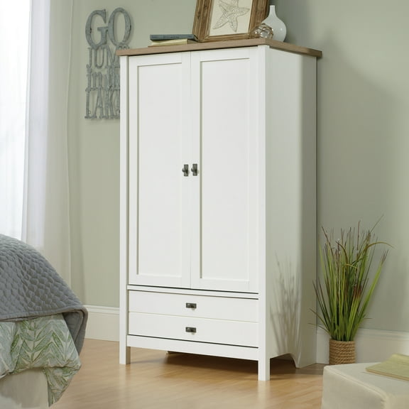 Sauder Cottage Road Armoire, Soft White Finish