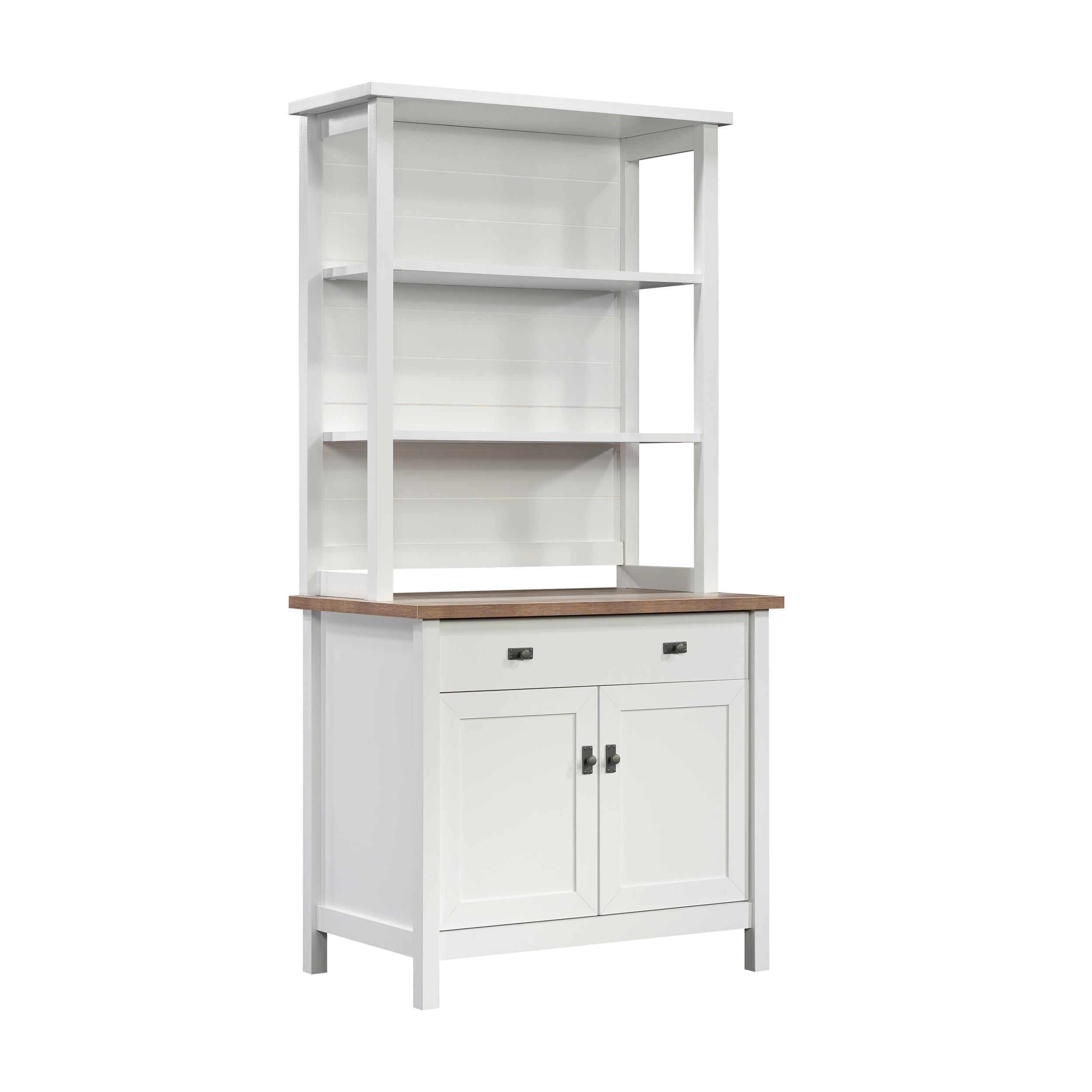 White and Oak Cottage Road Library Base with Hutch