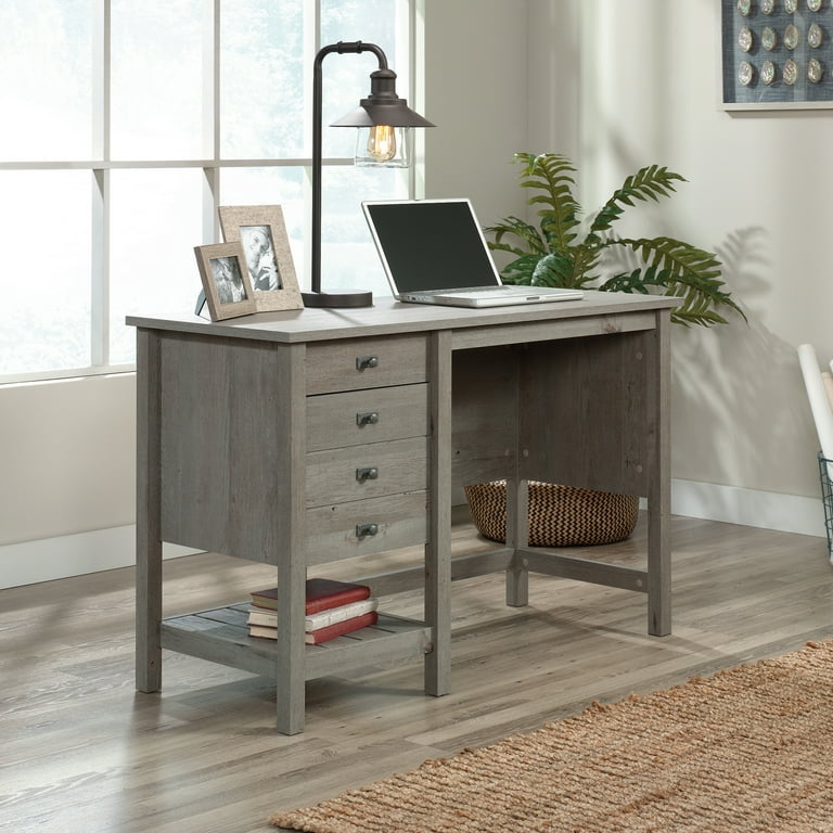 Sauder Cottage Road Pedestal Desk with Storage Mystic Oak Finish