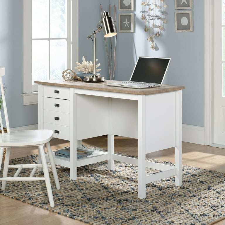 Sauder Cottage Road Single Pedestal Desk Soft White Finish