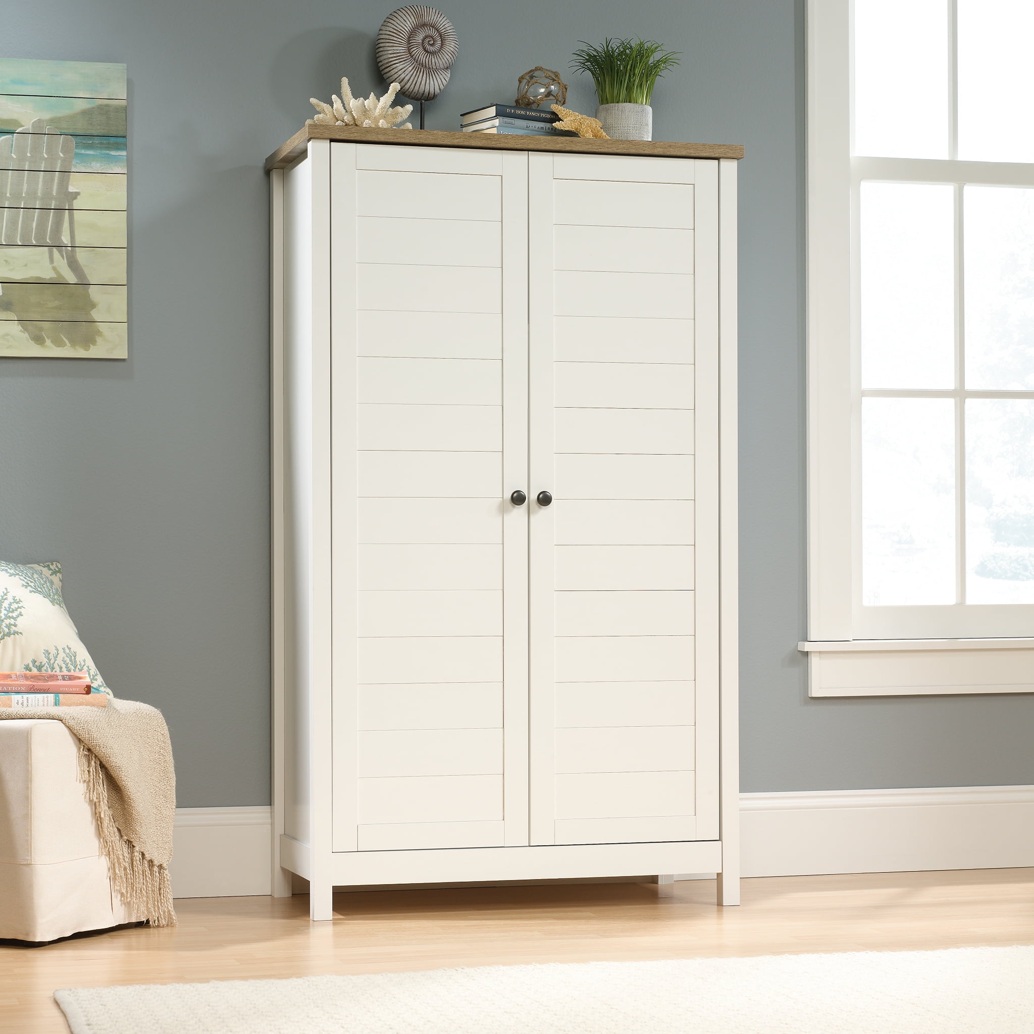 Sauder Cottage Road Storage Cabinet Soft White Finish
