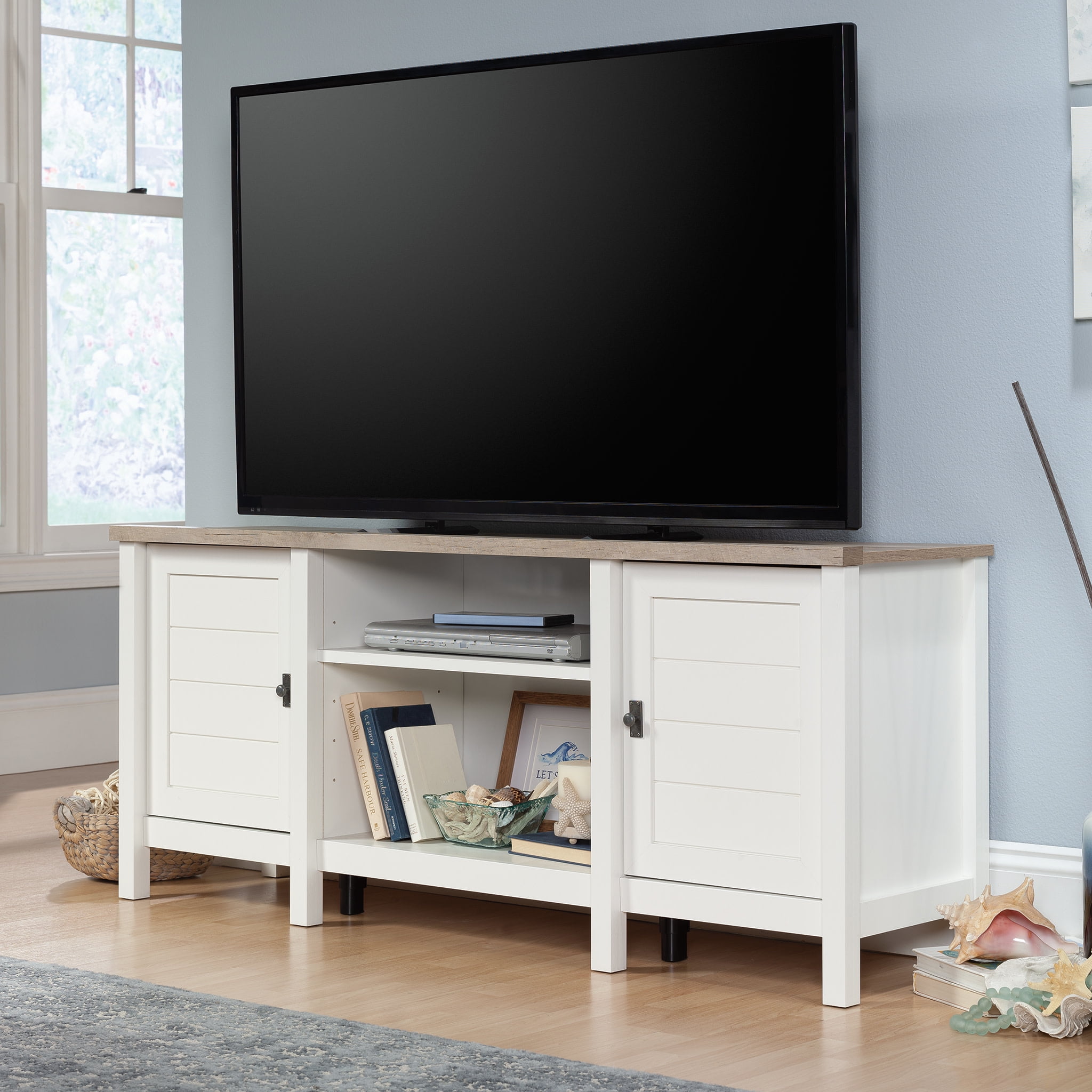 Sauder soft modern tv stand discount