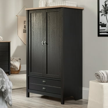Sauder Cottage Road Wardrobe/Armoire Cabinet, Raven Oak Finish