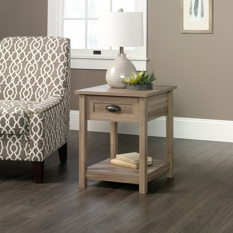 Sauder County Line 1 Drawer End Table in Salt Oak