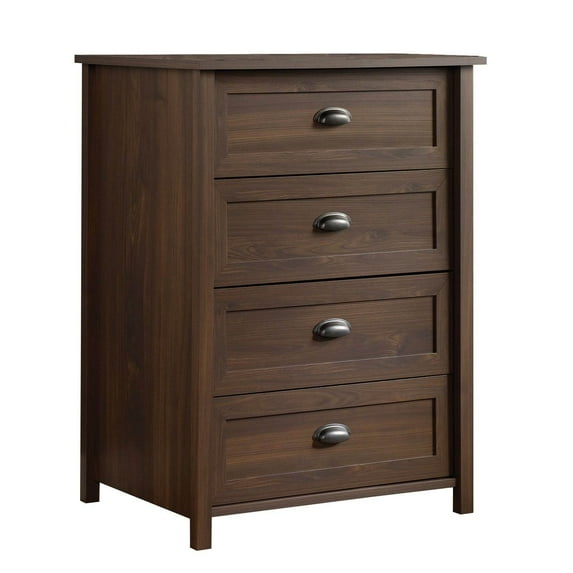 Sauder County Line 4-Drawer Dresser, Rum Walnut Finish