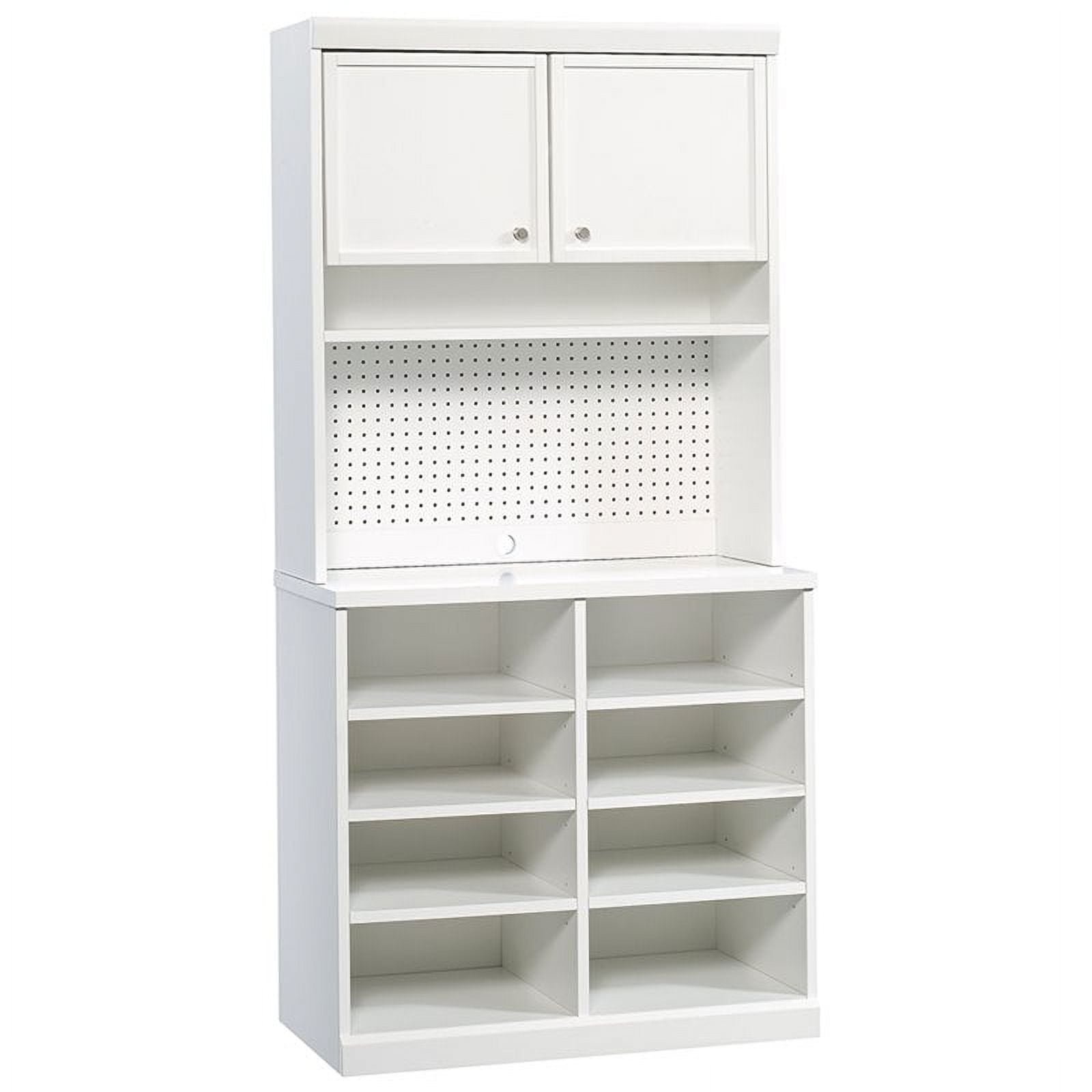 Sauder craft pro series open storage cabinet in white 421405 deals