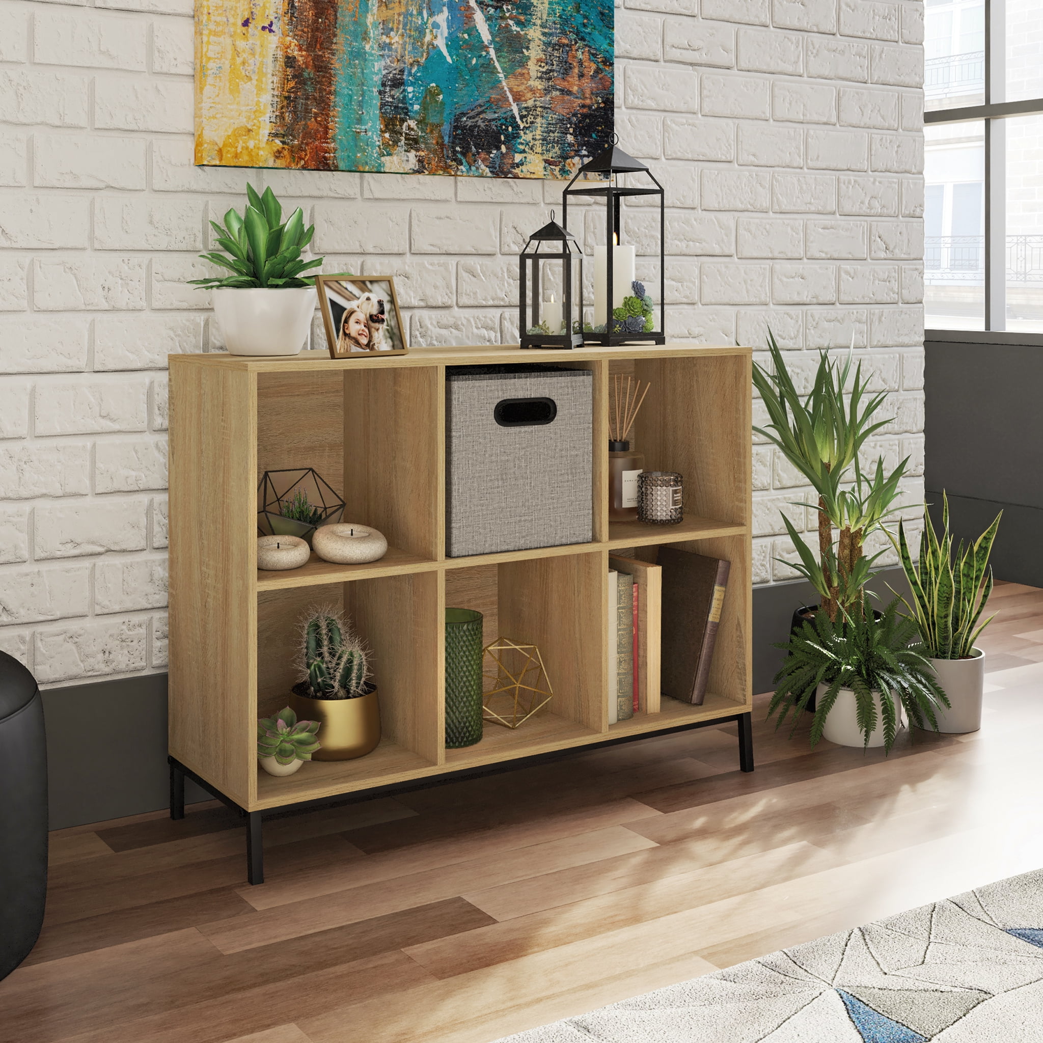 Sauder Curiod 6Cube Organizer, Charter Oak Finish